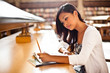 Asian student studying