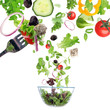 Fresh salad with vegetable in motion. Fresh salad with vegetable in motion.