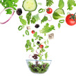 Fresh salad with vegetable in motion. Fresh salad with vegetable in motion.