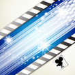 Blue background with rays and camera Blue background with rays and camera