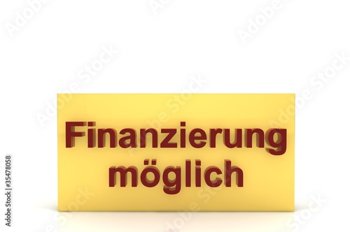 Illustration: Schild Finanzierung gold Schild Finanzierung gold