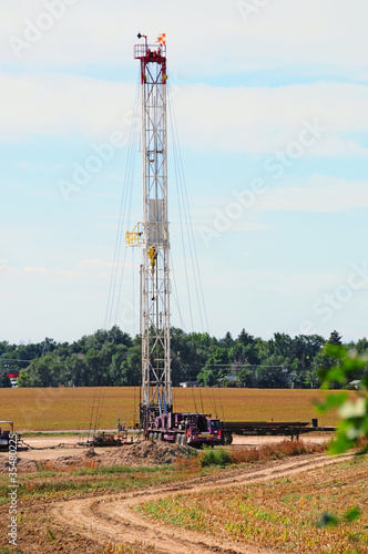 Photo: Service rig for a gas well Service rig for a gas well