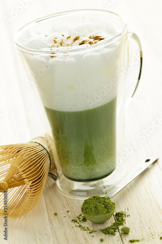 Photo: Matcha green tea latte Matcha green tea latte