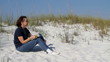 Video: Woman Meditating On Dune Woman Meditating On Dune