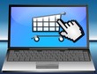 Laptop mit Einkaufswagen