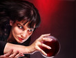 Young woman  with crystal ball.
