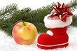 Foto: Nikolausstiefel mit Apfel Nikolausstiefel mit Apfel