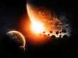 Planets in space and asteroids