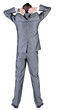 angry businessman. Rear view.