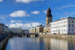 Big Harbor Canal and Christina Church in Gothenburg, Sweden