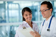 Insurance agent with a doctor
