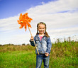 Girl on grass in summer  day