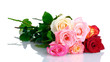 Beautiful bouquet of roses isolated on white
