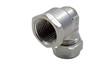 Threaded water plumbing elbow closeup isolated on white Threaded water plumbing elbow closeup isolated on white
