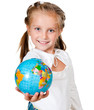 girl with globe