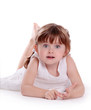 Foto: Little girl isolated on white background Little girl isolated on white background