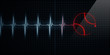 Red Heartbeat Monitor with baseball