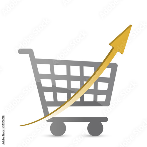 Photo: shopping cart with an arrow pointing up shopping cart with an arrow pointing up