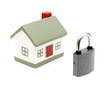 miniature house with lock