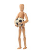 Wooden doll with soccer ball Wooden doll with soccer ball