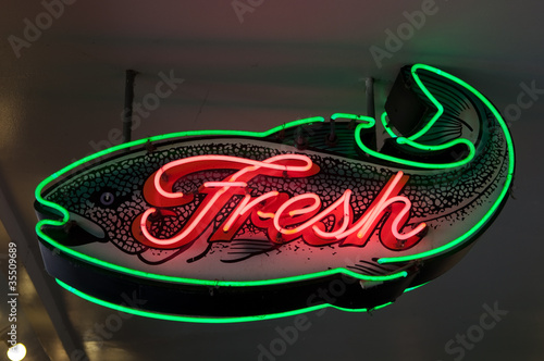 Photo: Fresh Fish Neon Sign Fresh Fish Neon Sign