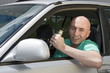 Drink and drive man with alcohol in car