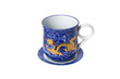 Porcelain saucer and cup with a dragon pattern Porcelain saucer and cup with a dragon pattern