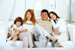 Family on sofa