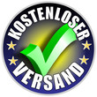 Kostenloser Versand Button/Plakette - blaue Version