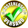 Kostenloser Versand Button/Plakette - goldene Version