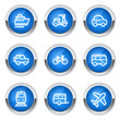 Transport web icons, blue buttons Transport web icons, blue buttons