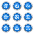 Travel web icons set 1, blue buttons Travel web icons set 1, blue buttons