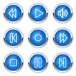 Walkman web icons, blue buttons Walkman web icons, blue buttons