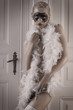 sexy girl in lingerie standing in a doorway