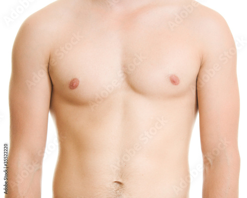 Photo: A man with a naked torso. A man with a naked torso.