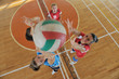 Photo: girls playing volleyball indoor game girls playing volleyball indoor game