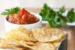 Peach Mango Salsa with Whole Wheat Chips