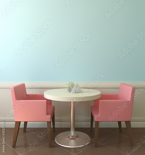 Illustration: Modern colourful coffee house Modern colourful coffee house