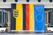 the flags of Europe, Germany and Baden-Wuerrtemberg