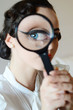 Blue eye in magnifier Blue eye in magnifier