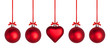 Weihnachtskugeln mit roter Schleife