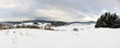 Panoramic winter landscape in the hills