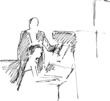Young bride is playing the piano