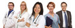 Group of Doctors or Nurses on a White Background