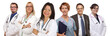 Group of Doctors or Nurses on a White Background