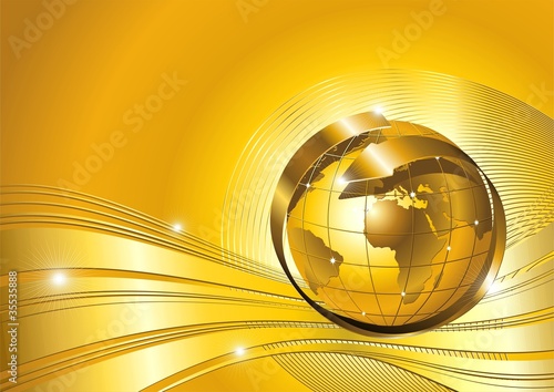 Vector: Globo Affari Astratto Oro-World Business Background-Vector Globo Affari Astratto Oro-World Business Background-Vector