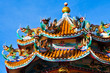 Dragons on the roof with blue sky background Dragons on the roof with blue sky background