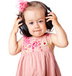 Little girl with headphones