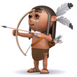 3d Indian Brave shoots his arrow 3d Indian Brave shoots his arrow