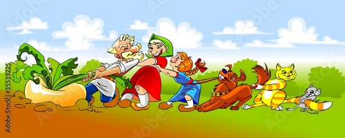 Illustration: illustration of the Russian folk fairy tale "The Turnip" illustration of the Russian folk fairy tale "The Turnip"
